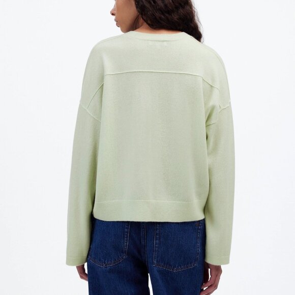 Madewell Cashmere Boxy Sweater in Pale Green Size Medium - Picture 2 of 5